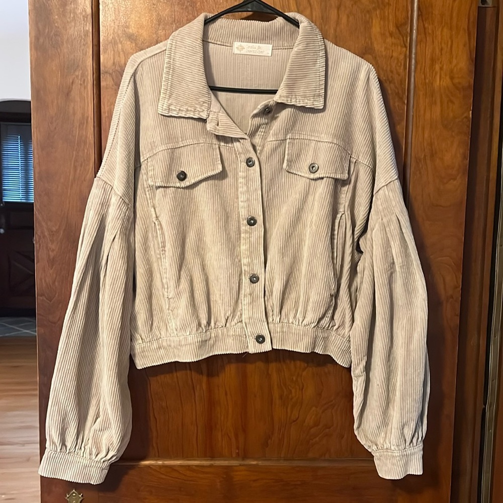 Leela & Lavender Corduroy Crop Jacket